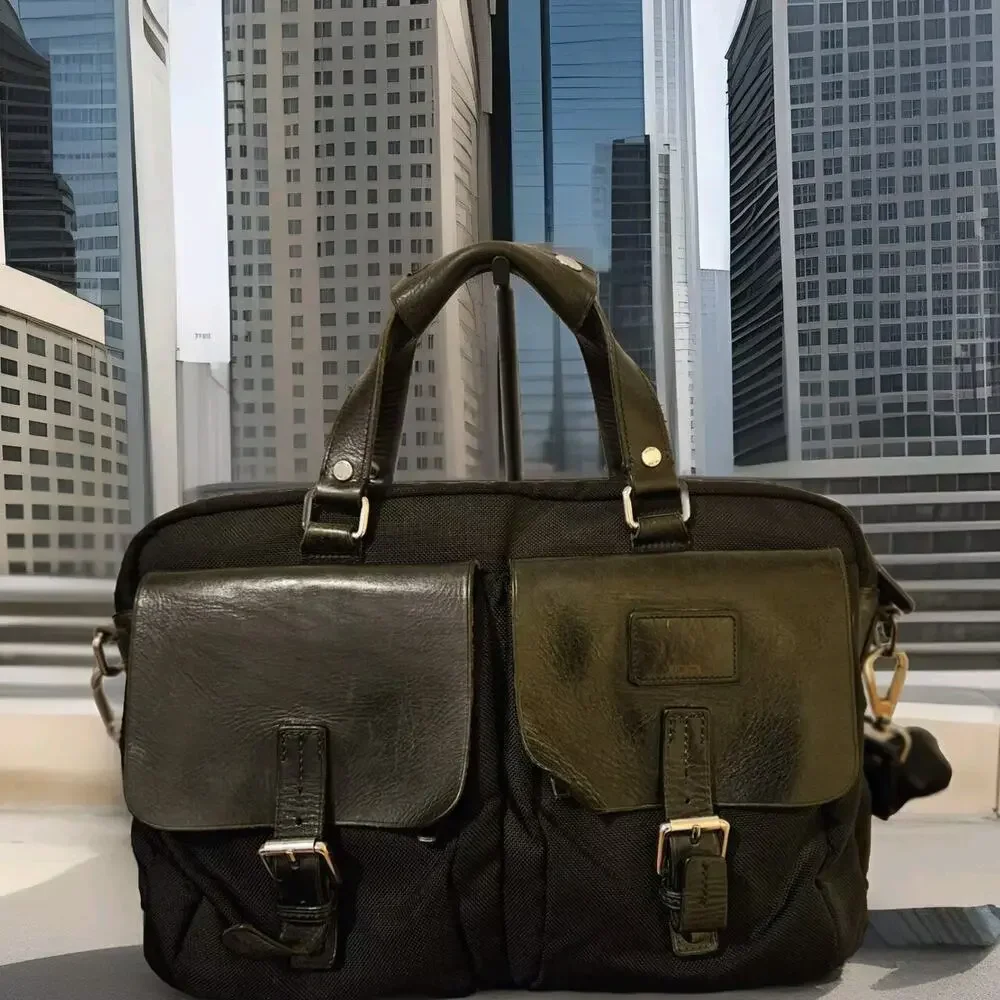 Tumi Townhouse Lonsdale Briefcase Weekender Leather/Ballistic Nylon 16x12x4
